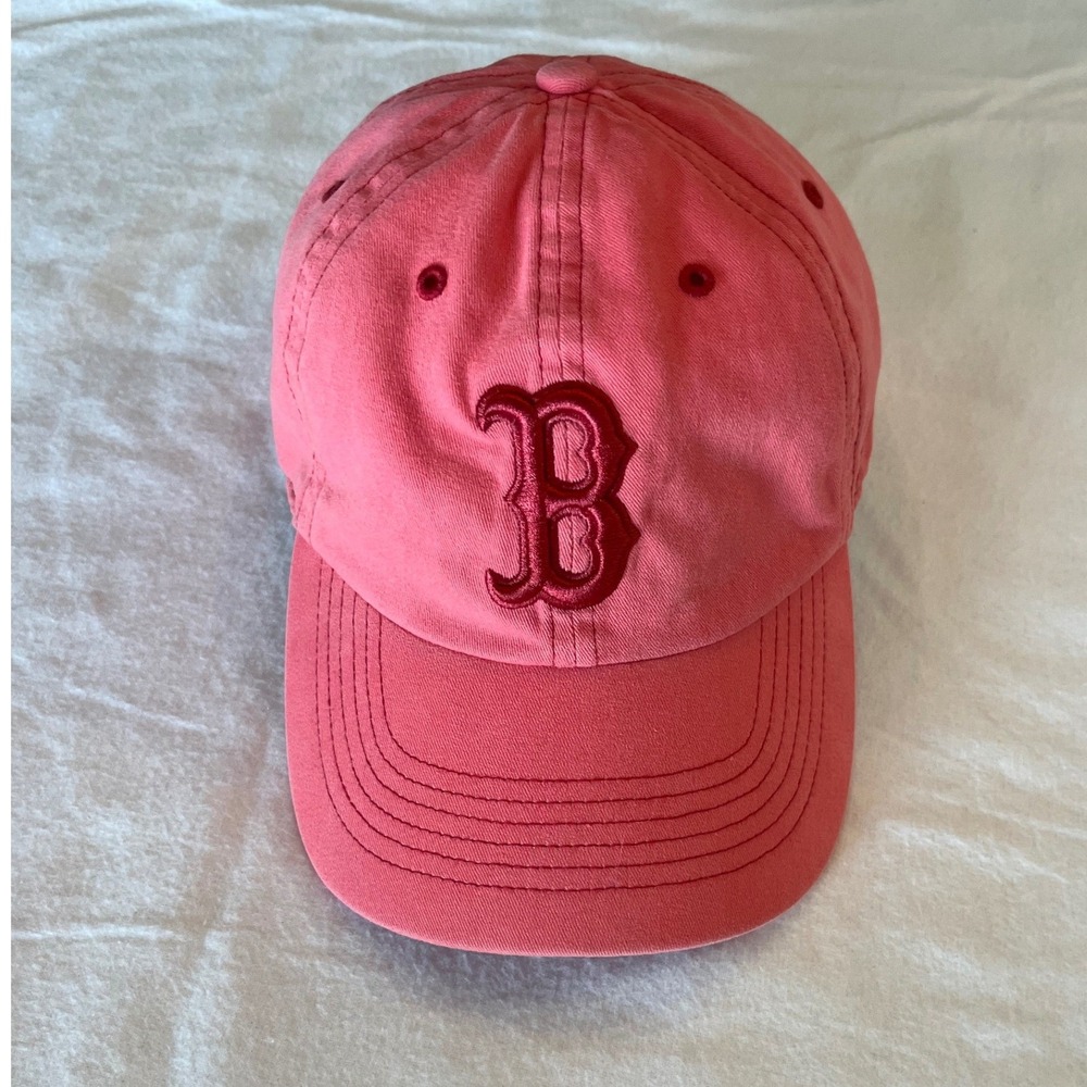 47 Brand Boston Red Sox Womens Baseball Cap Coral Pink Adjustable MLB Hat